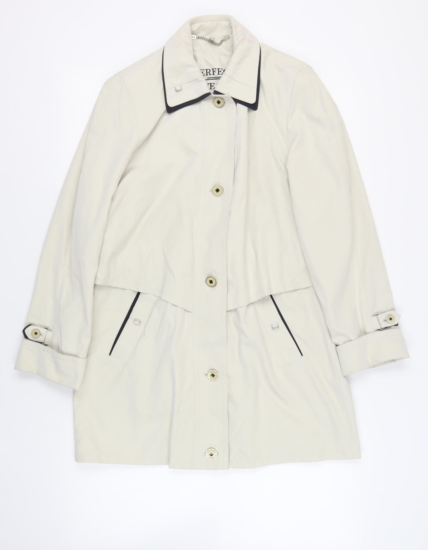 Perfect Wear Womens Beige Jacket Size 8 Buckle