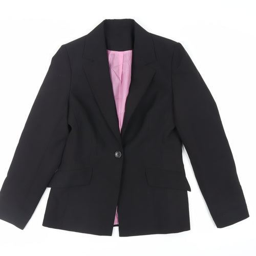 NL Collection Womens Black Jacket Blazer Size 10 Button