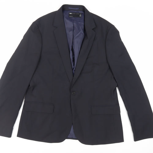 ASOS Mens Blue Polyester Jacket Suit Jacket Size 42 Regular