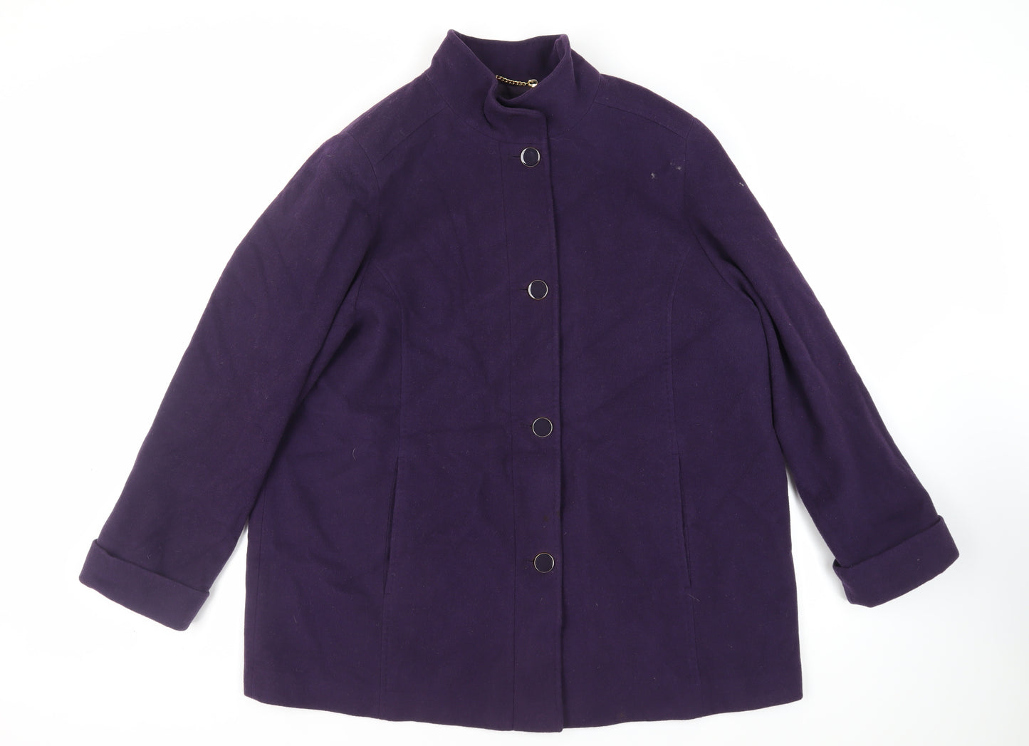 Marks and Spencer Womens Purple Jacket Size 22 Button
