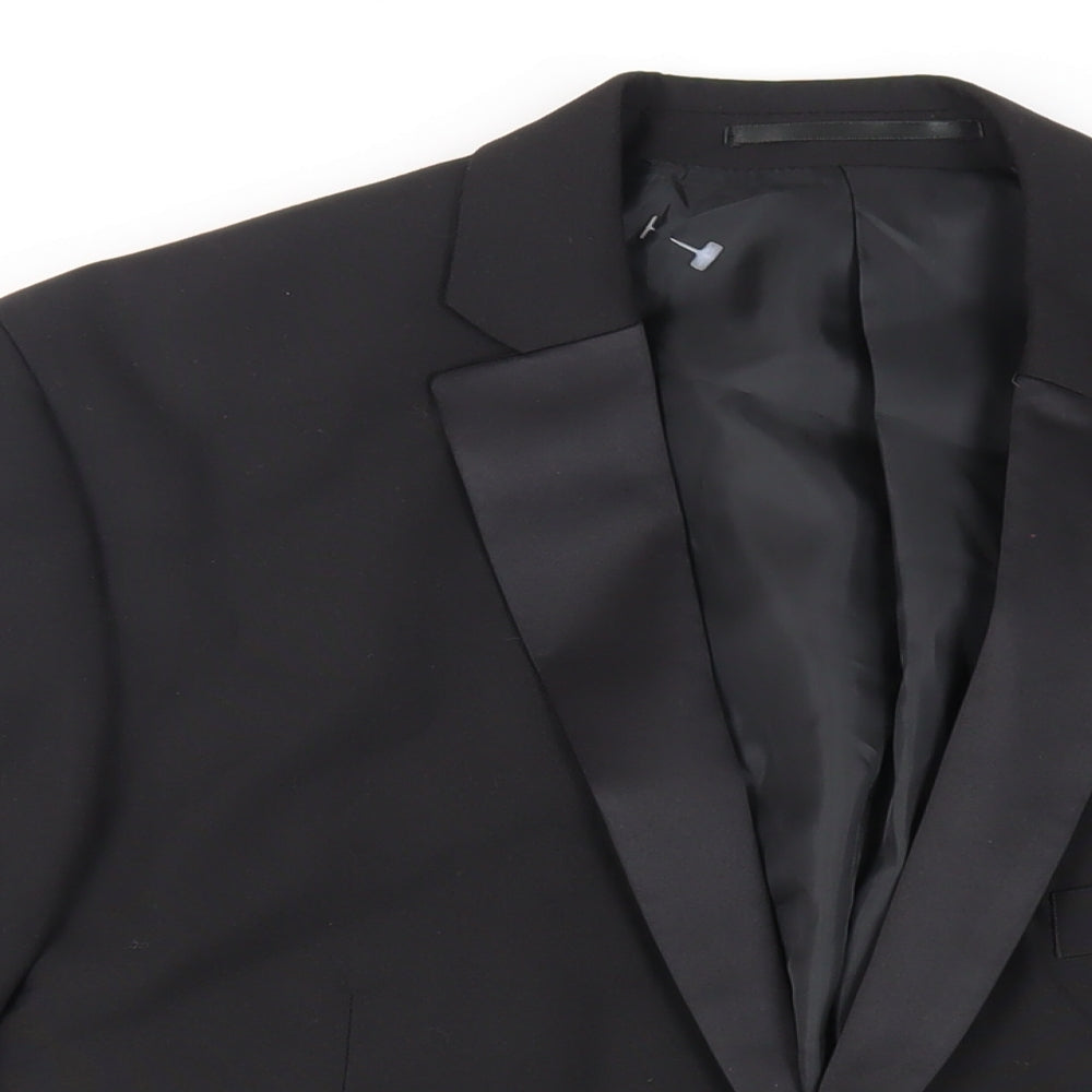 Occasions Mens Black Polyester Tuxedo Suit Jacket Size 42 Regular