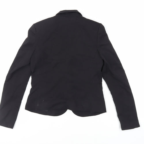 H&M Womens Black Jacket Blazer Size 6 Button