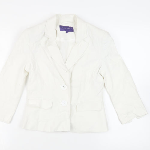 Autonomy Womens White Jacket Blazer Size 8 Button