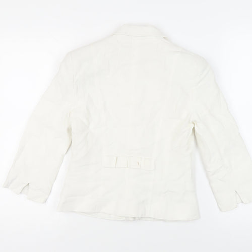Autonomy Womens White Jacket Blazer Size 8 Button