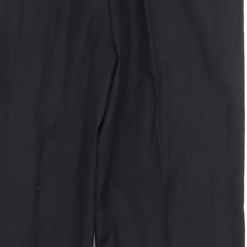 Alexander Dobell Mens Black Polyester Dress Pants Trousers Size 34 in L31 in Regular Zip