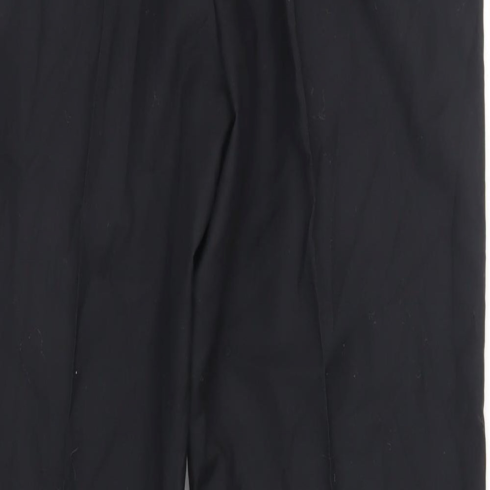 Alexander Dobell Mens Black Polyester Dress Pants Trousers Size 34 in L31 in Regular Zip