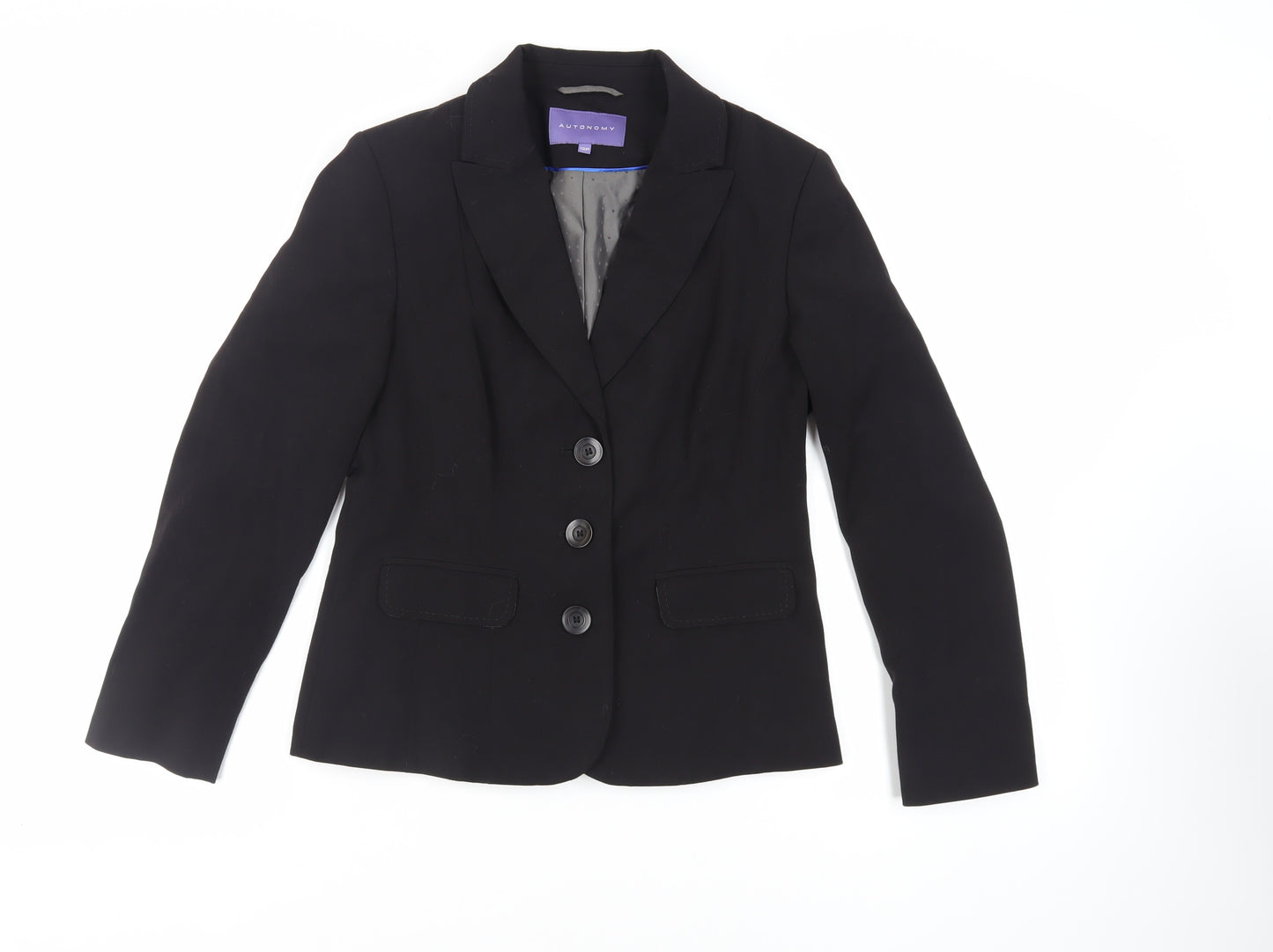 Autonomy Womens Black Jacket Blazer Size 12 Button