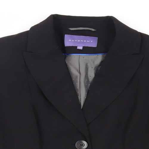 Autonomy Womens Black Jacket Blazer Size 12 Button
