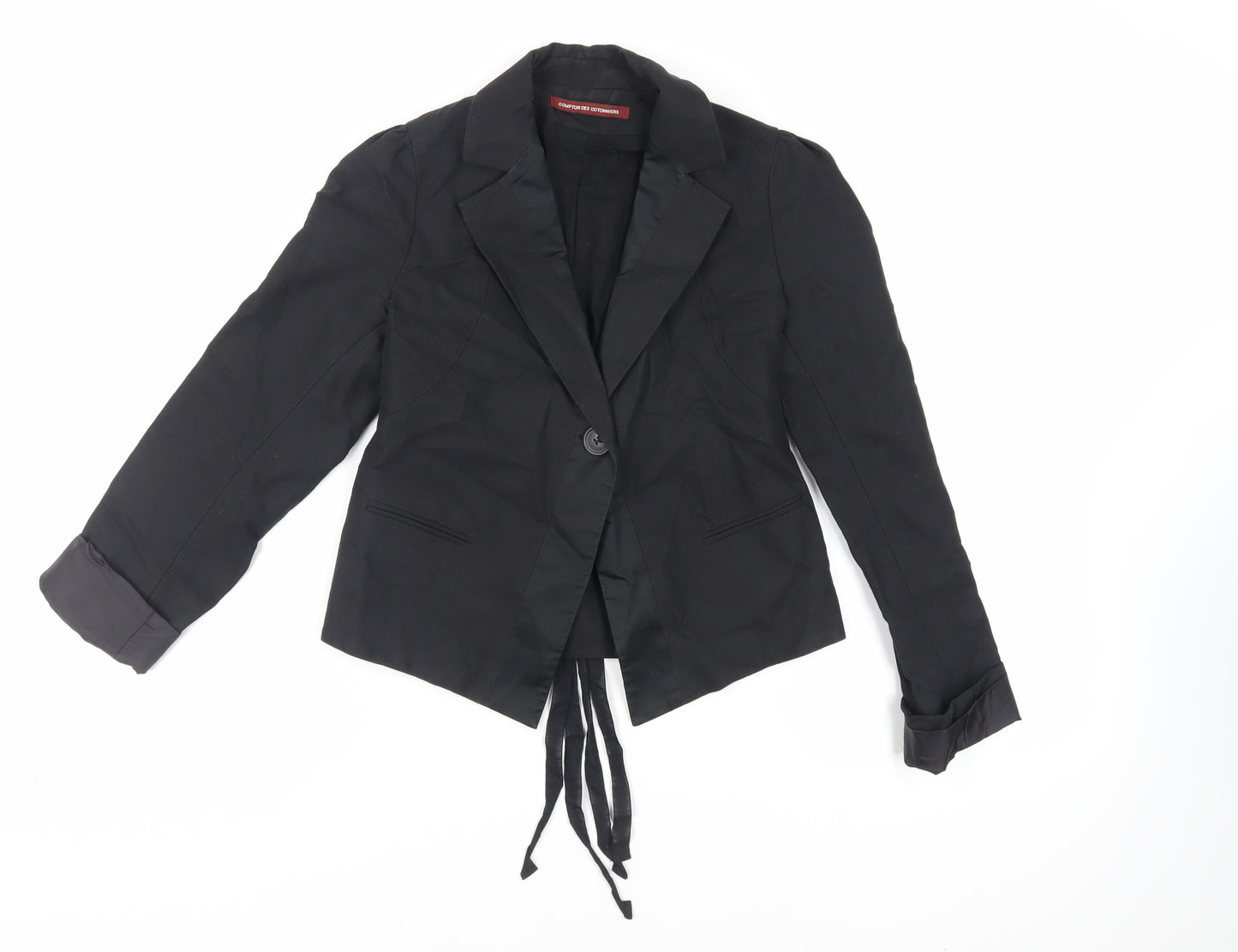 Comptoir des Cotonniers Womens Black Jacket Blazer Size 8 Button
