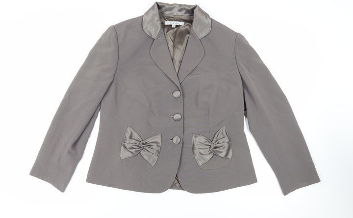 Chesca Womens Grey Jacket Blazer Size 14 Button