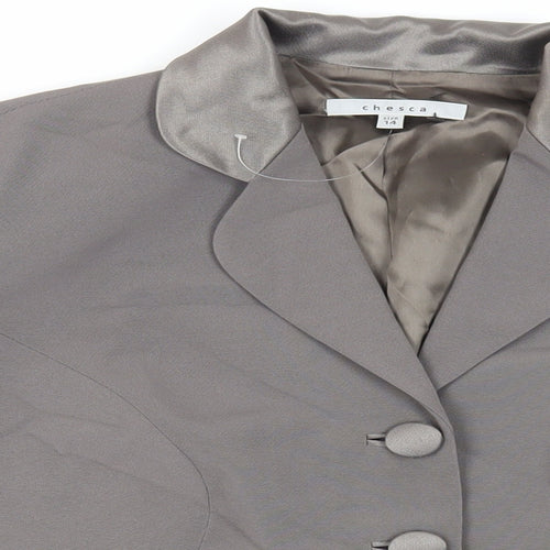 Chesca Womens Grey Jacket Blazer Size 14 Button