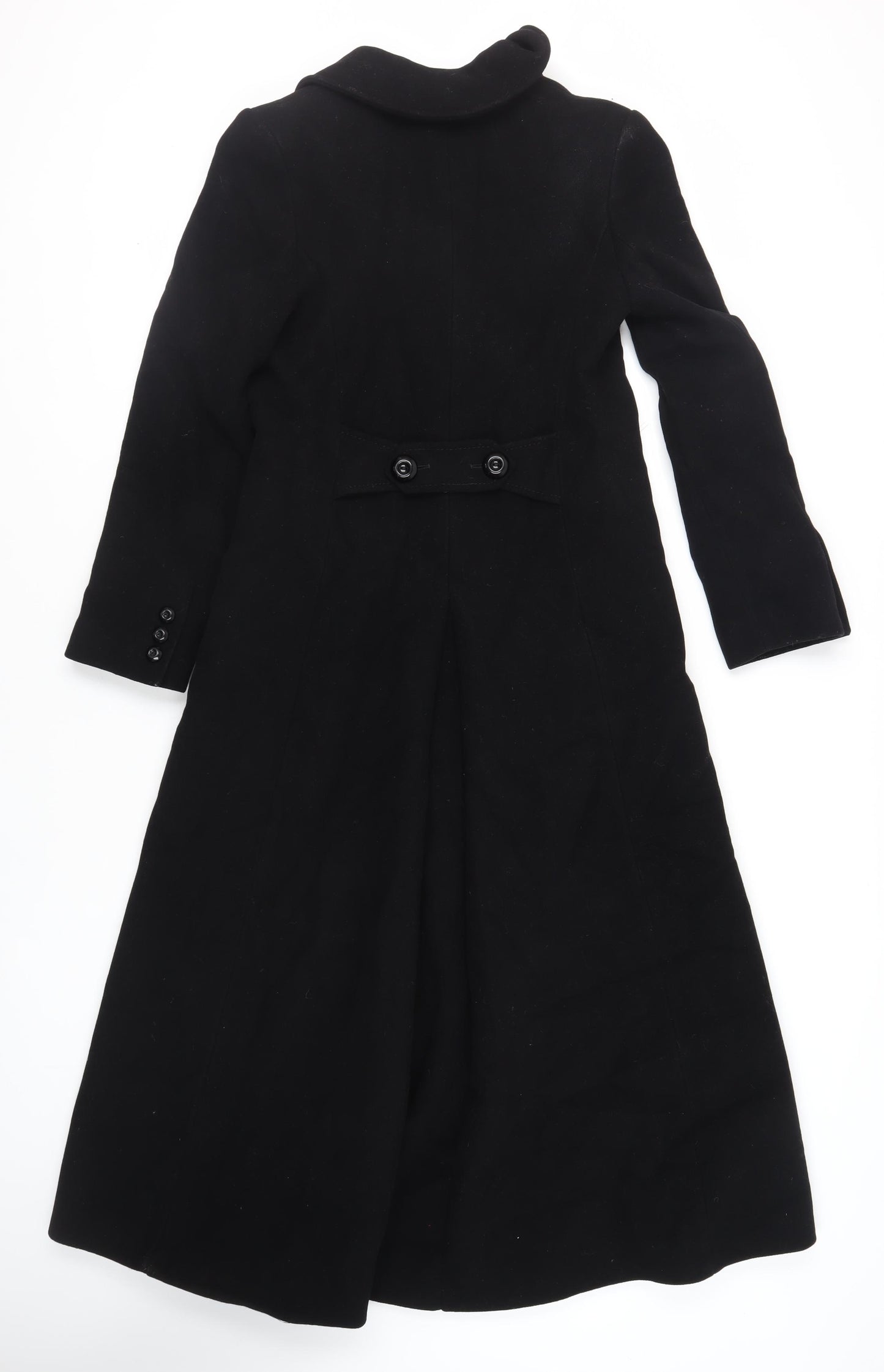 Hobbs Womens Black Overcoat Coat Size 8 Button