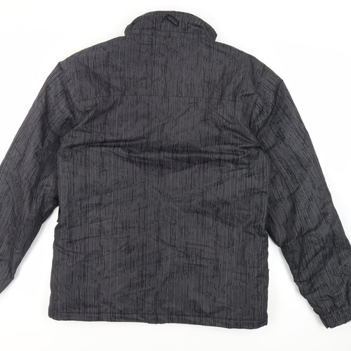 Parallel Mens Grey Striped Jacket Size S Zip - Ski Jacket Waterproof Technical