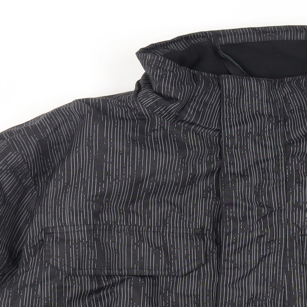 Parallel Mens Grey Striped Jacket Size S Zip - Ski Jacket Waterproof Technical
