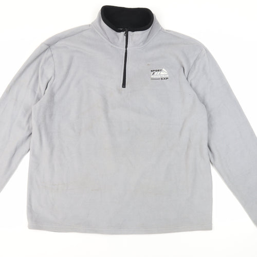 Atlas for Men Mens Grey Polyester Pullover Sweatshirt Size 2XL - Logo