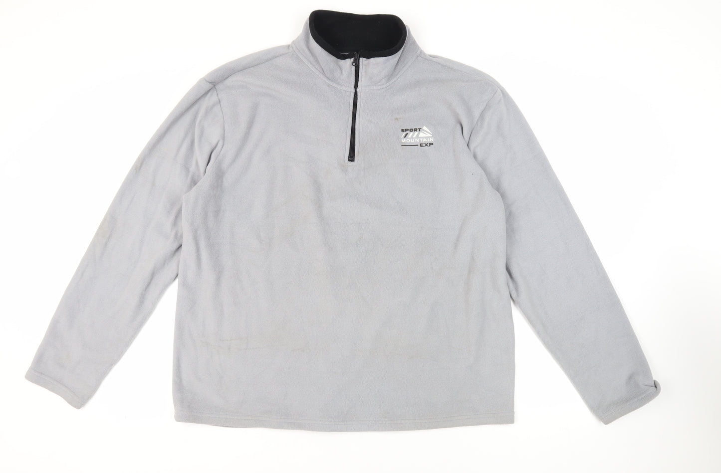 Atlas for Men Mens Grey Polyester Pullover Sweatshirt Size 2XL - Logo