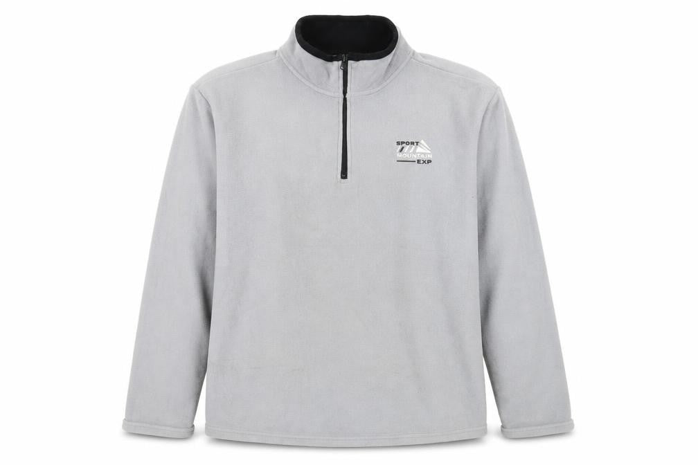Front view of Atlas for Men men’s grey polyester pullover sweatshirt, size 2XL, - logo
