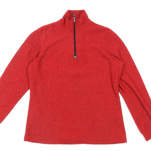 Odlo Womens Red Polyester Pullover Sweatshirt Size M Zip