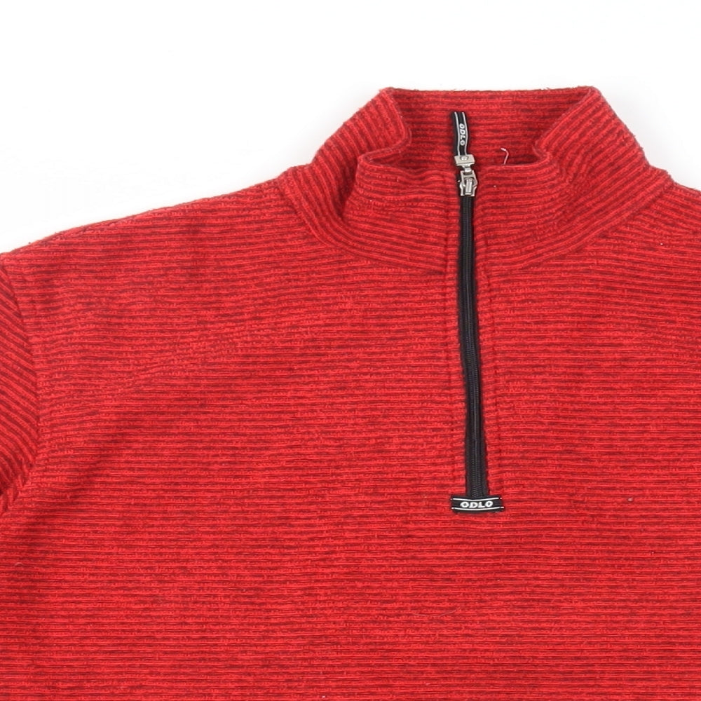 Odlo Womens Red Polyester Pullover Sweatshirt Size M Zip