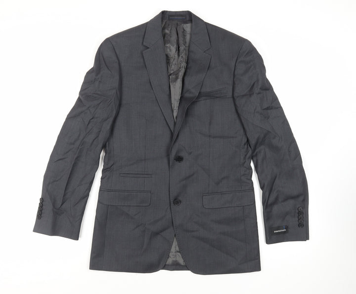 Dom Bagnato Mens Grey Wool Jacket Suit Jacket Size 36 Regular