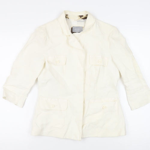 Per Una Womens Ivory Jacket Blazer Size 10 Button