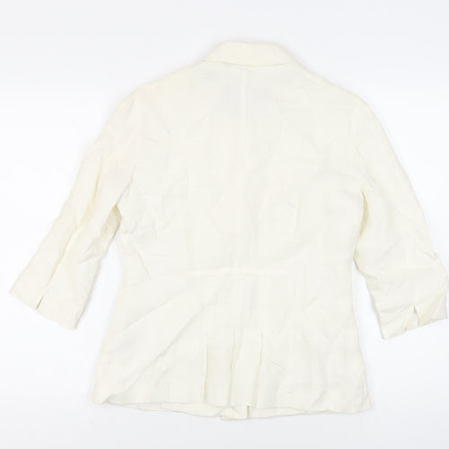Per Una Womens Ivory Jacket Blazer Size 10 Button