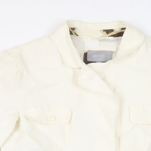 Per Una Womens Ivory Jacket Blazer Size 10 Button