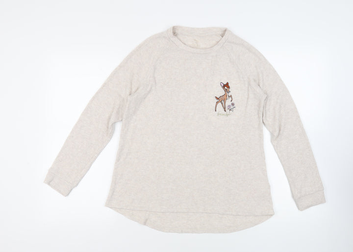 Disney Womens Beige Polyester Pullover Sweatshirt Size M Pullover - Bambi