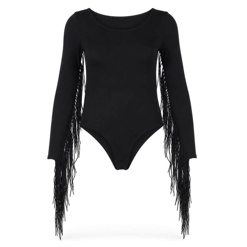 Topshop Womens Black Cotton Bodysuit One-Piece Size 10 Snap
