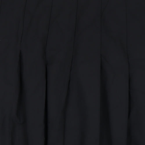 Marks and Spencer Womens Black Polyester Pleated Skirt Size 22 Zip