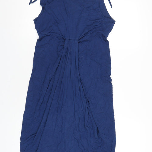 Full Circle Womens Blue Viscose A-Line Size M V-Neck Pullover