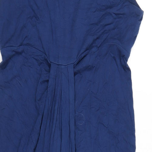 Full Circle Womens Blue Viscose A-Line Size M V-Neck Pullover
