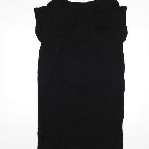 NEXT Womens Black Viscose A-Line Size 12 Round Neck Pullover