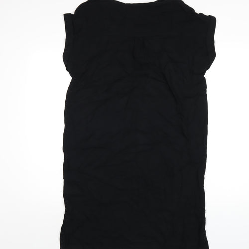 NEXT Womens Black Viscose A-Line Size 12 Round Neck Pullover