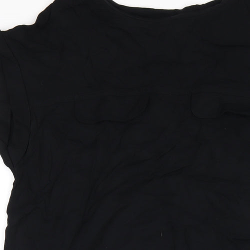 NEXT Womens Black Viscose A-Line Size 12 Round Neck Pullover