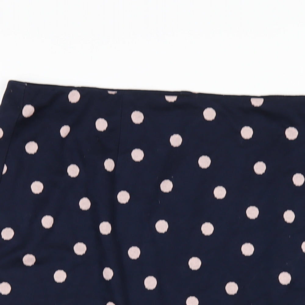 Marks and Spencer Womens Blue Polka Dot Viscose Straight & Pencil Skirt Size 18