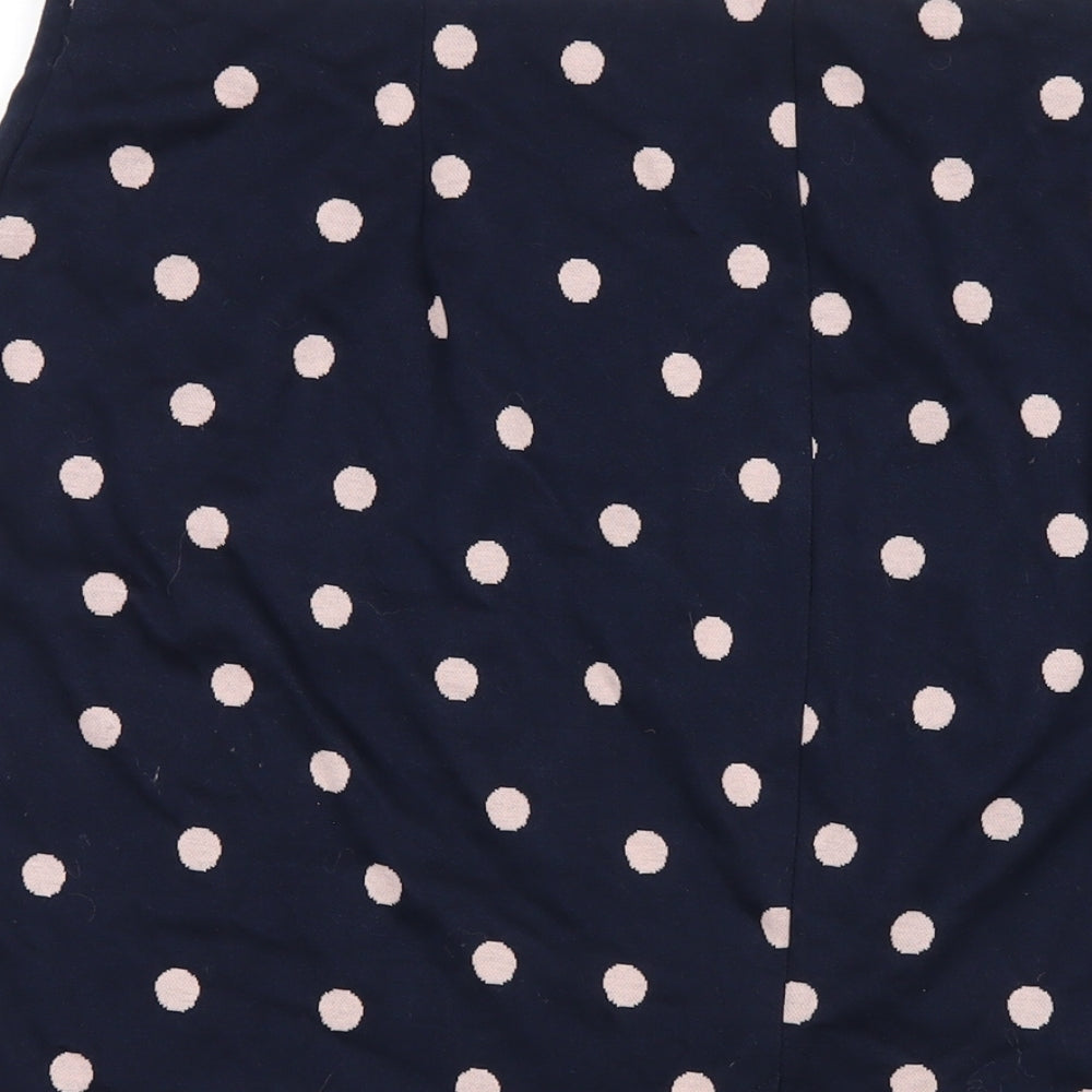 Marks and Spencer Womens Blue Polka Dot Viscose Straight & Pencil Skirt Size 18