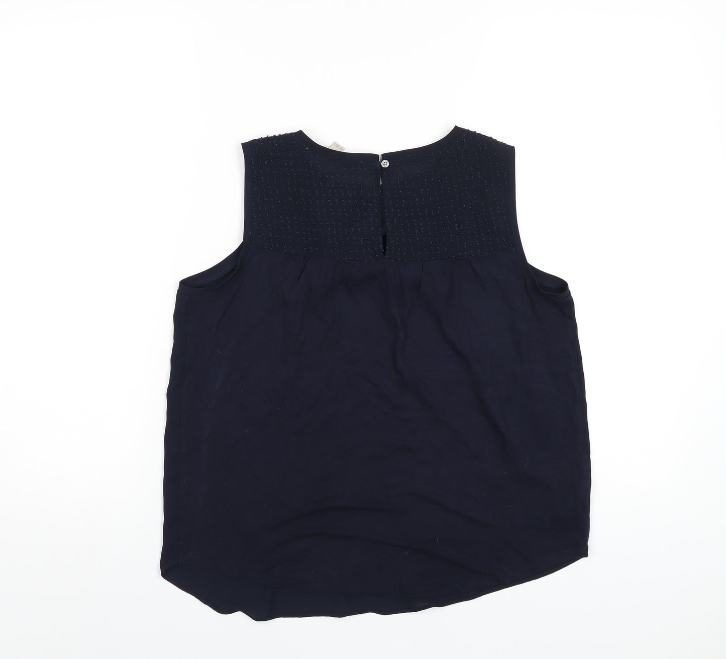 LOFT Womens Blue Polyester Basic Tank Size XS Round Neck
