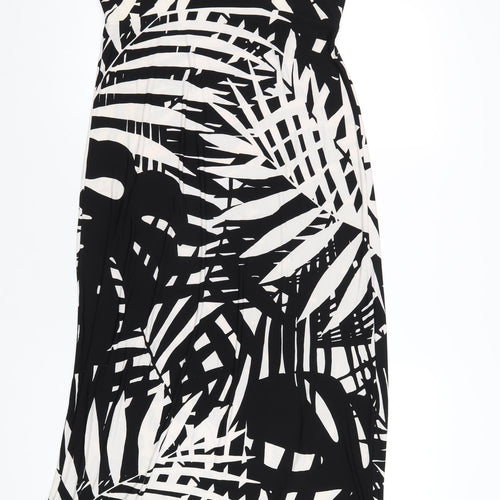 Kaleidoscope Womens Black Geometric Polyester A-Line Size 12 Round Neck Pullover
