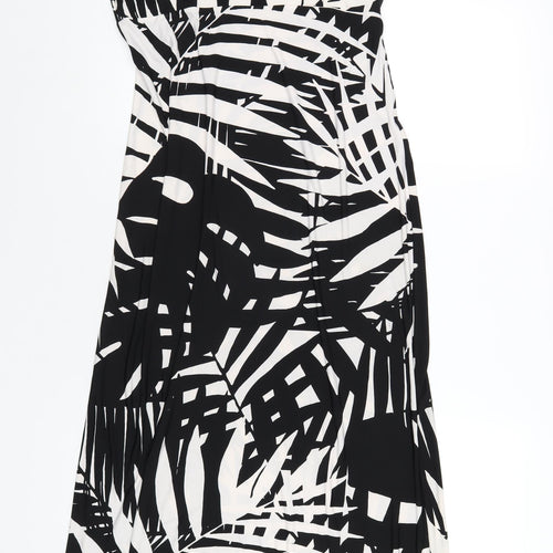 Kaleidoscope Womens Black Geometric Polyester A-Line Size 12 Round Neck Pullover