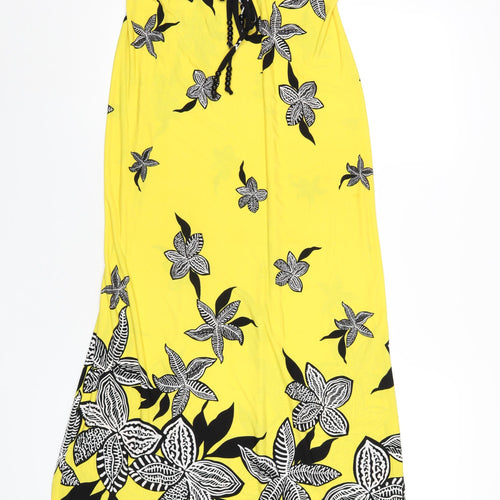 Kaleidoscope Womens Yellow Geometric Polyester A-Line Size 12 Square Neck Pullover