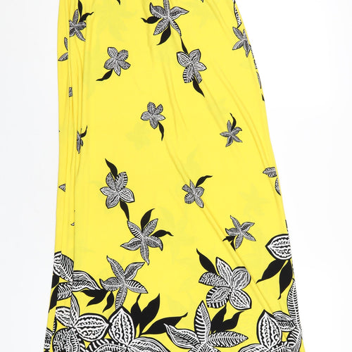 Kaleidoscope Womens Yellow Geometric Polyester A-Line Size 12 Square Neck Pullover