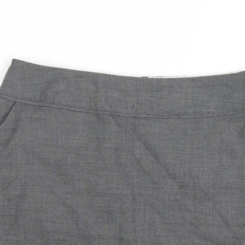 H&M Womens Grey Polyester Straight & Pencil Skirt Size 10 Zip