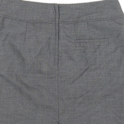 H&M Womens Grey Polyester Straight & Pencil Skirt Size 10 Zip