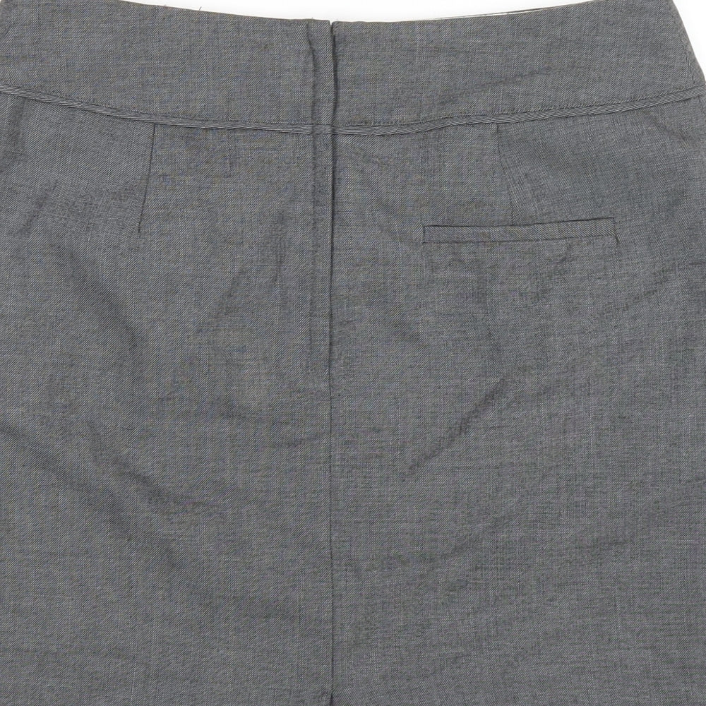 H&M Womens Grey Polyester Straight & Pencil Skirt Size 10 Zip