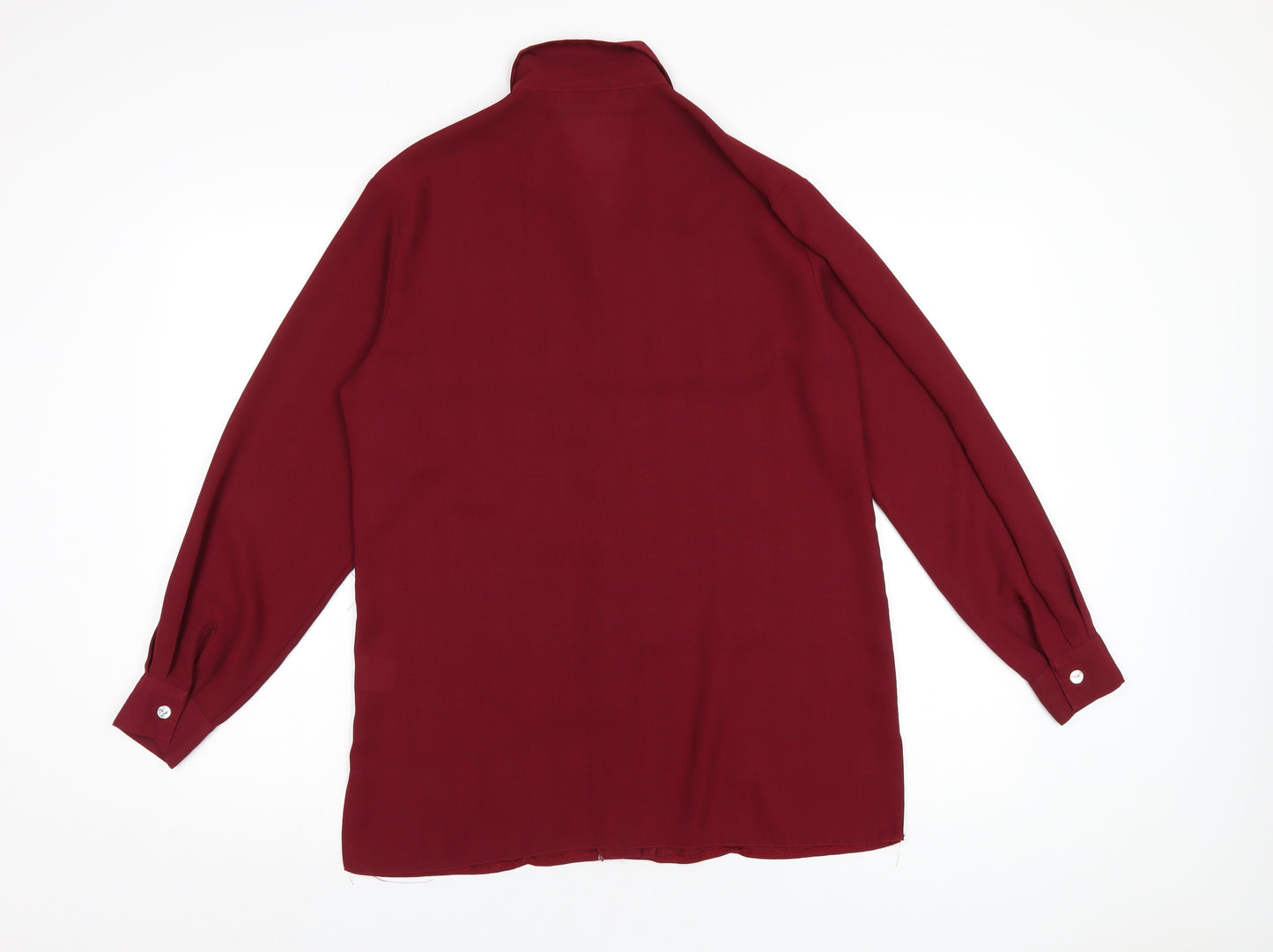 Chandelle Womens Red Polyester Basic Button-Up Size 12 Collared