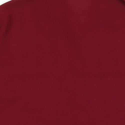 Chandelle Womens Red Polyester Basic Button-Up Size 12 Collared