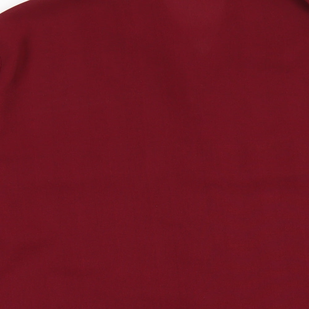 Chandelle Womens Red Polyester Basic Button-Up Size 12 Collared