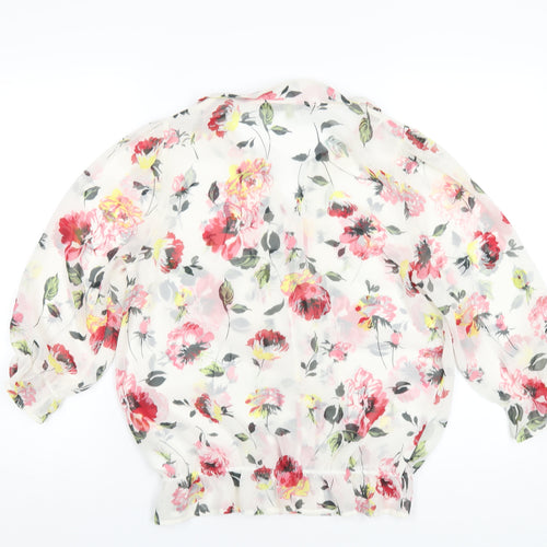 NEXT Womens Multicoloured Floral Polyester Basic Blouse Size 10 V-Neck