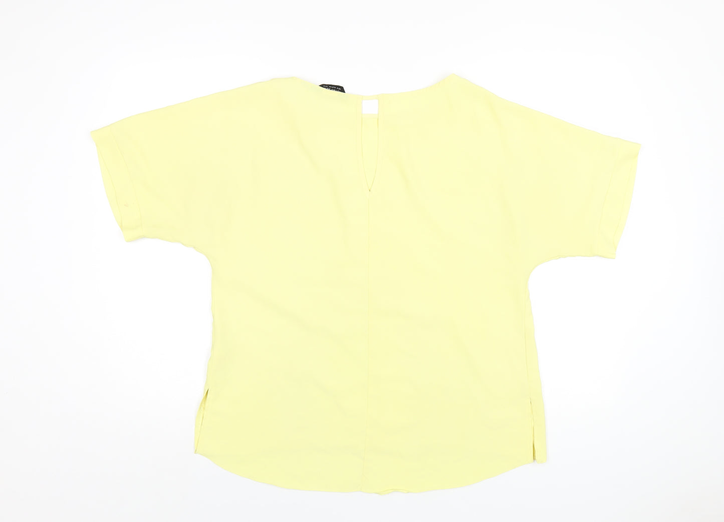 Dorothy Perkins Womens Yellow Polyester Basic T-Shirt Size 12 Round Neck